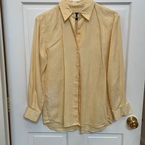 Liz Claiborne Yellow Irish Linen Shirt Small
